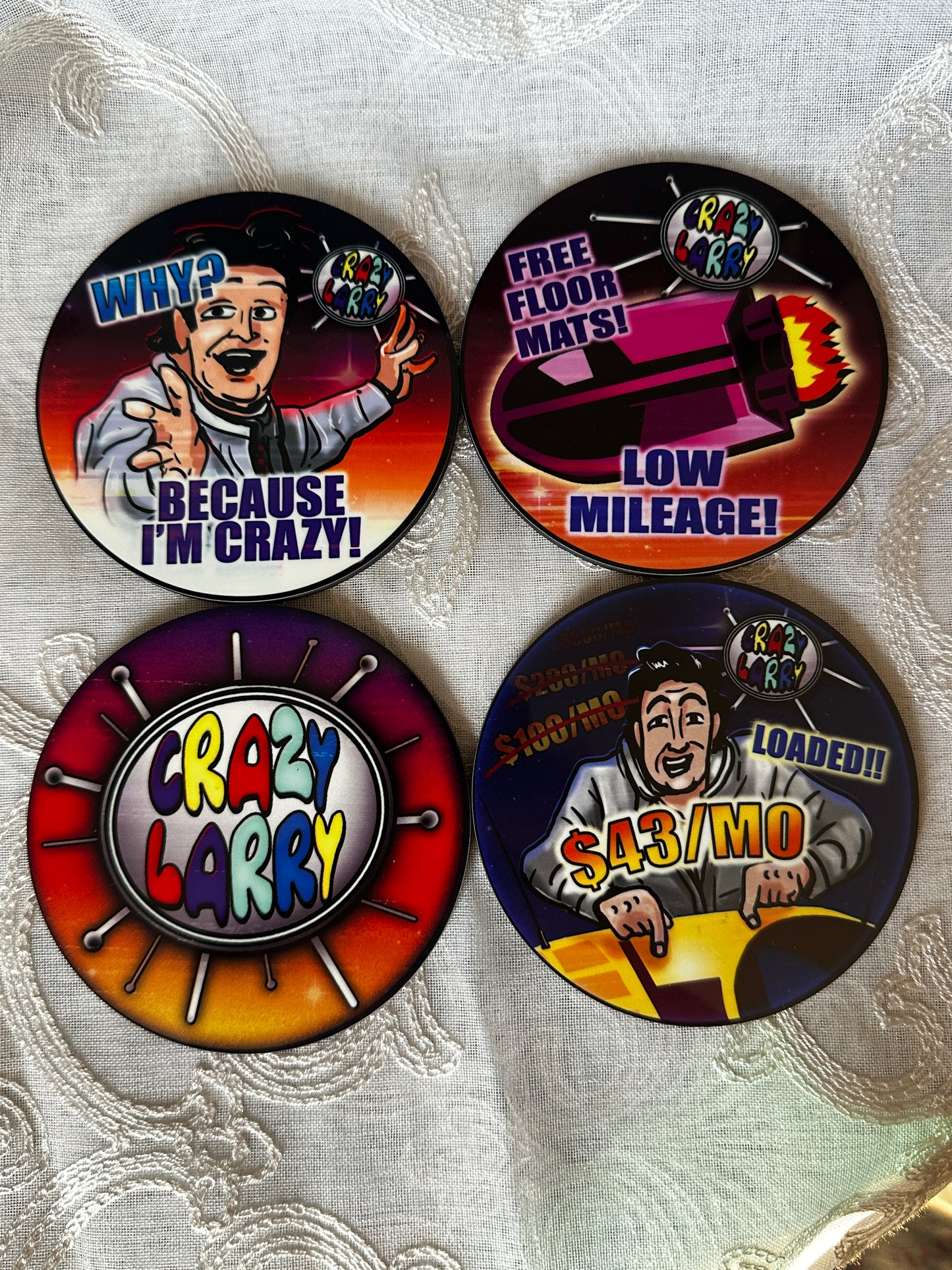 Space Mountain TV - Crazy Larry Coaster Set (4)