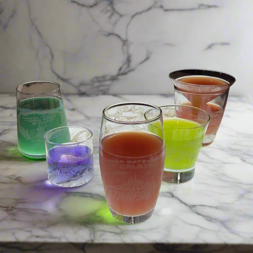 Space Mountain Inspired Cocktail Glasses