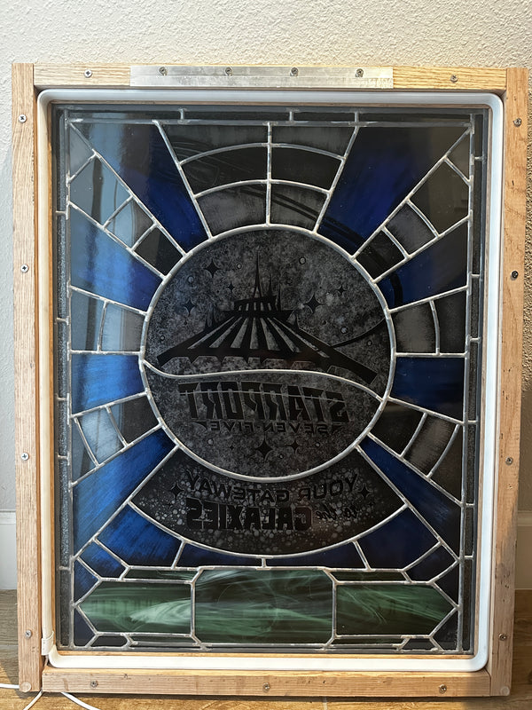 Disney space mountain stained glass with light box